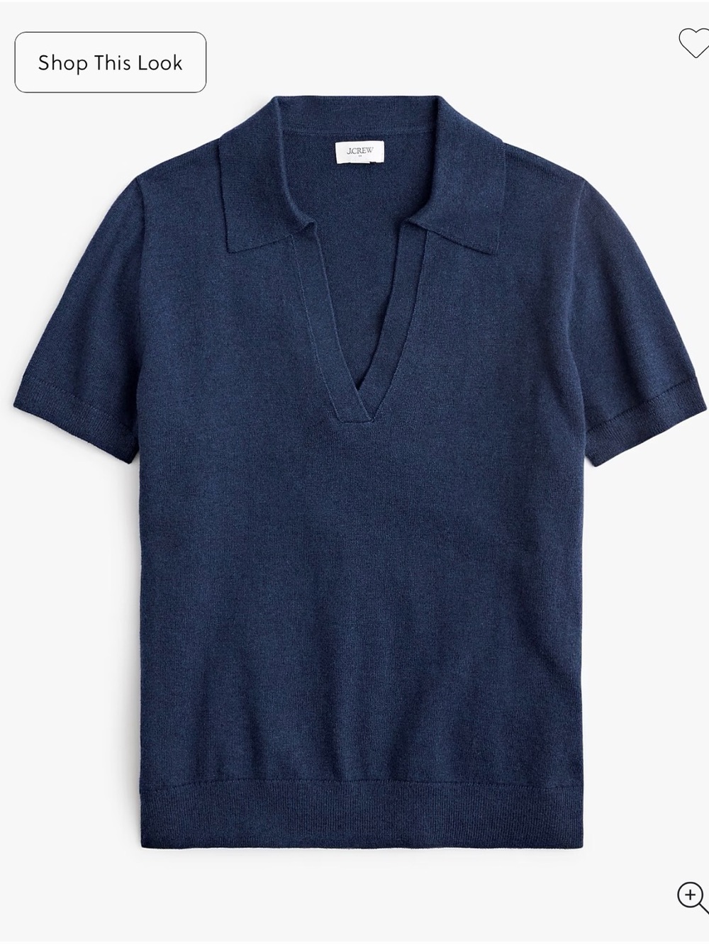 J. Crew Factory Women’s Navy Cotton V-Neck Polo Sweater